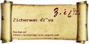 Zicherman Éva névjegykártya